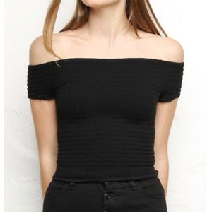 Brandy Melville Off the shoulder smocked top